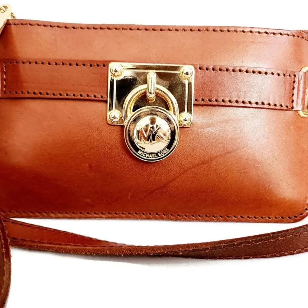 Michael Kors Women's Brown Leather FannyPack Belt Small Wallet